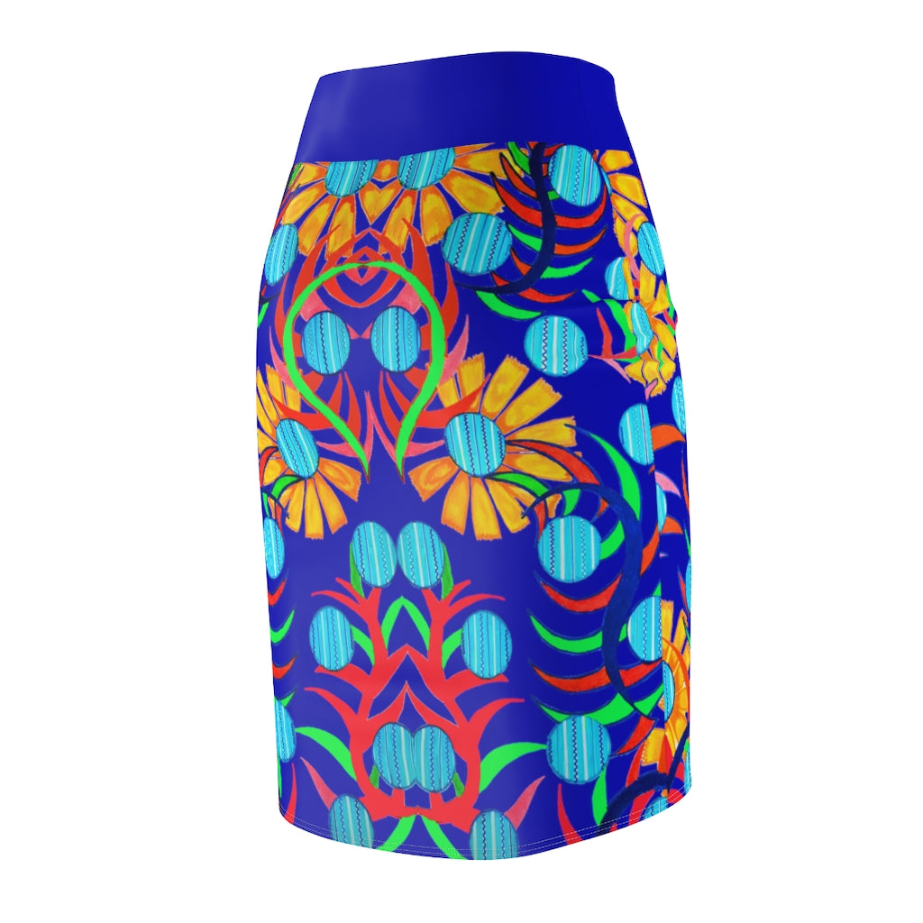 Sunflower Royal Blue Pencil Skirt