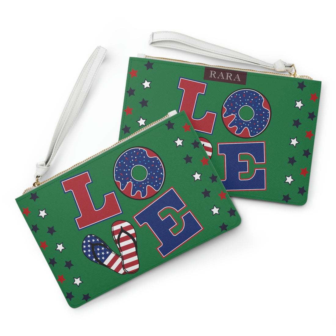 Green American Love Clutch Bag