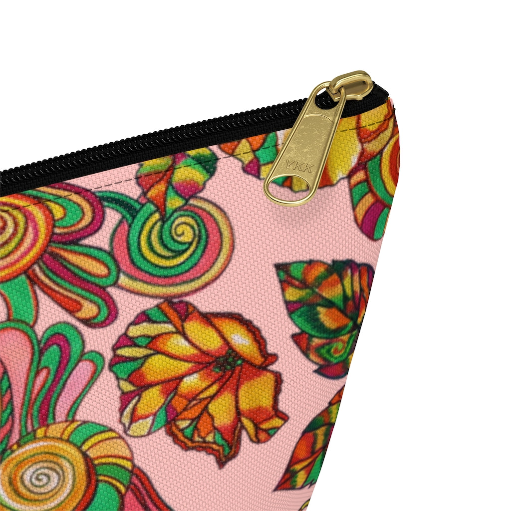 Blush Artsy Floral Accessory Pouch