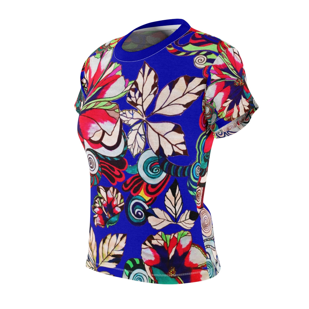 Graphic Floral AOP Electric Blue T-Shirt