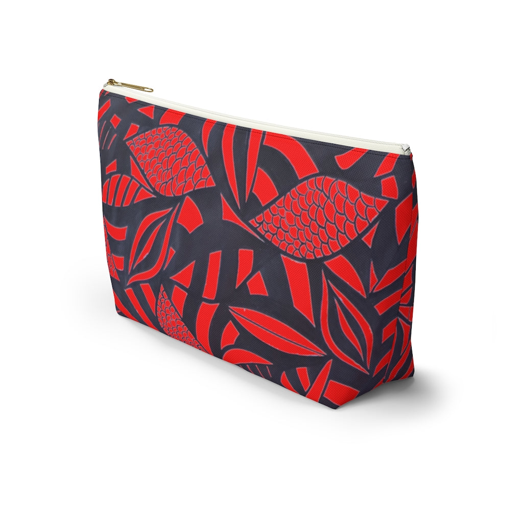 Scarlet Tropical Minimalist Accessory Pouch