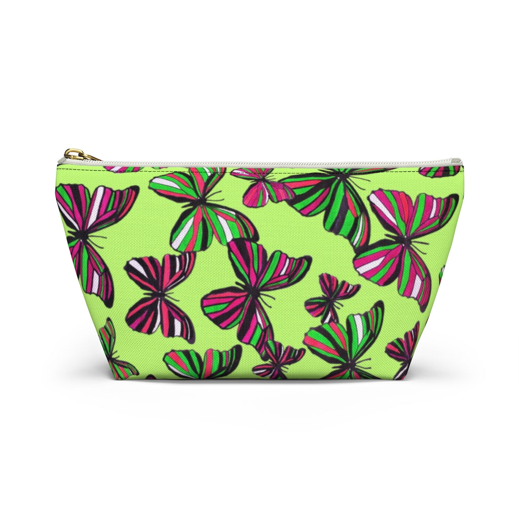 Butterflies Lime Accessory Pouch