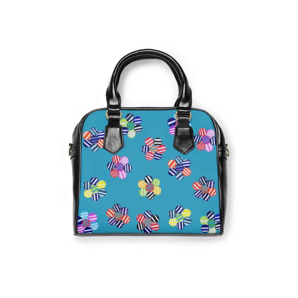 aqua multi colour candy florals handbag