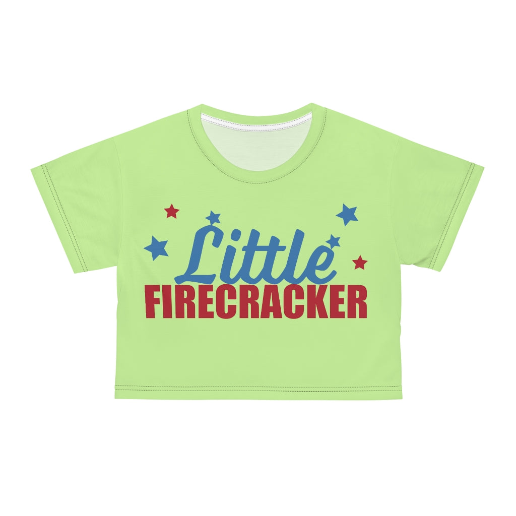 Lime Firecracker AOP Crop Tee