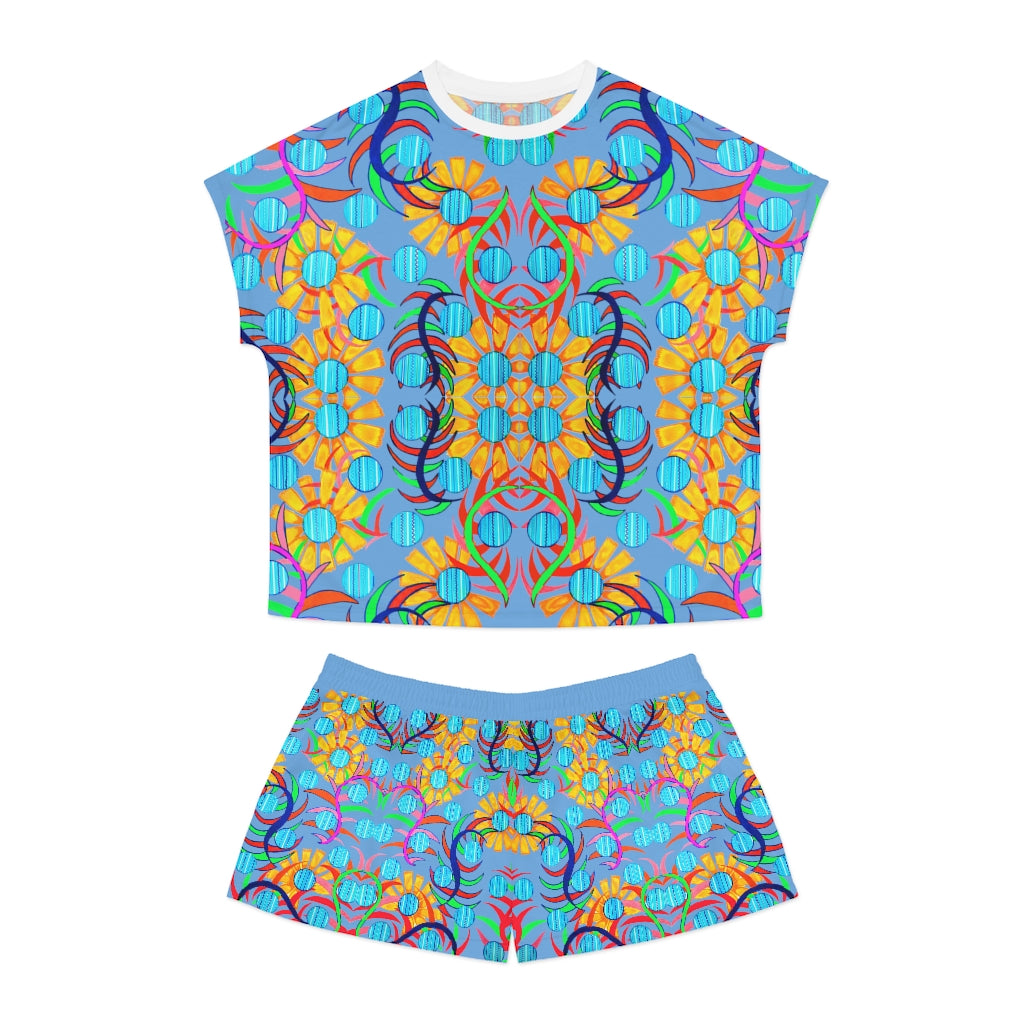 Sky Sunflower Short Pajama Set (AOP)