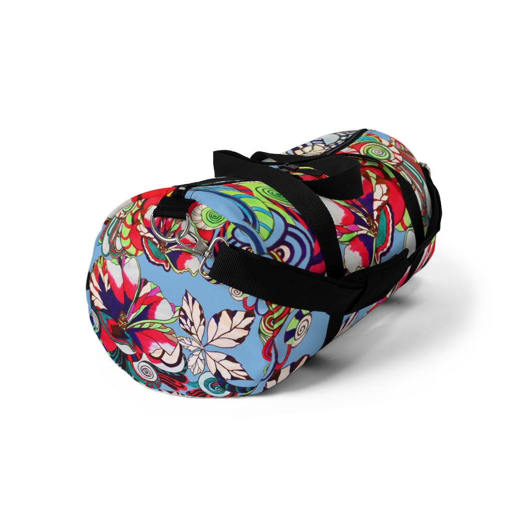 Artsy Floral Pop Sky Duffel Bag