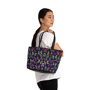 navy butterfly tote bag
