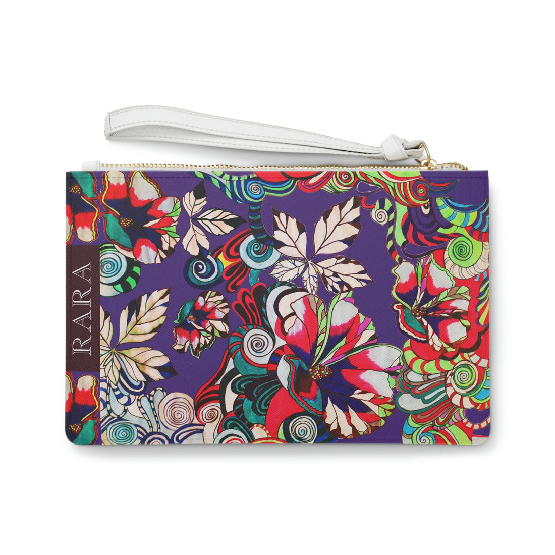 Purple Floral Pop Clutch Bag