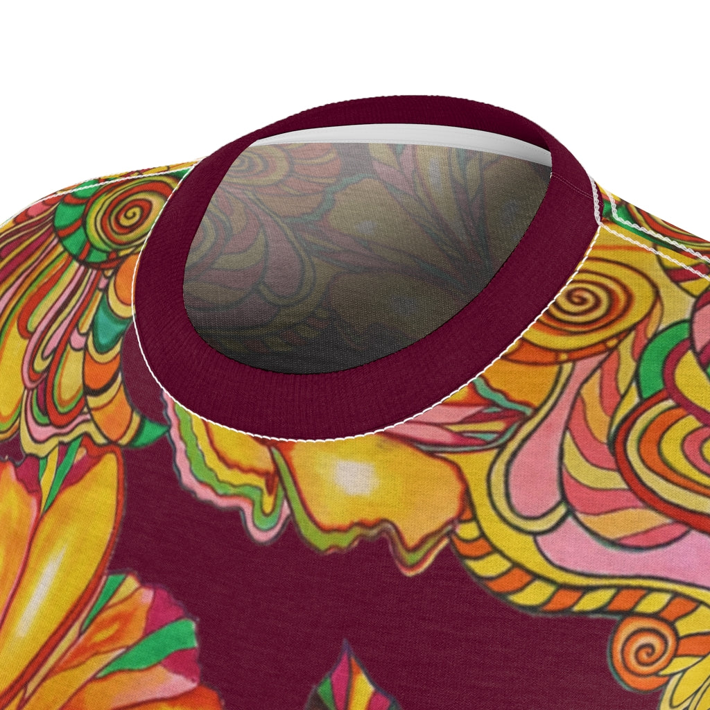 Artsy Floral Marsala AOP T-Shirt