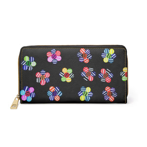 Black Candy Floral Zipper Wallet