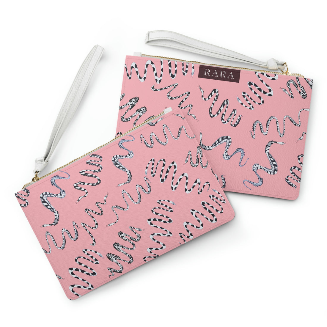 Blush Snake Print Clutch Bag