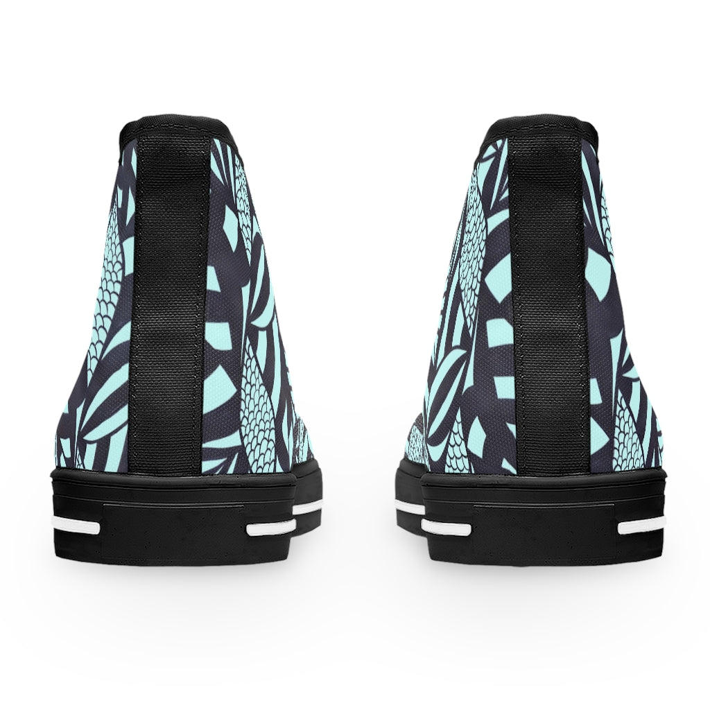 icy tropical print hightop women's sneakers