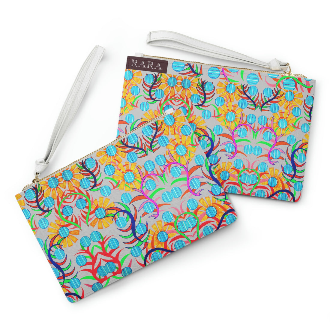 Slate Sunflower Print Clutch Bag