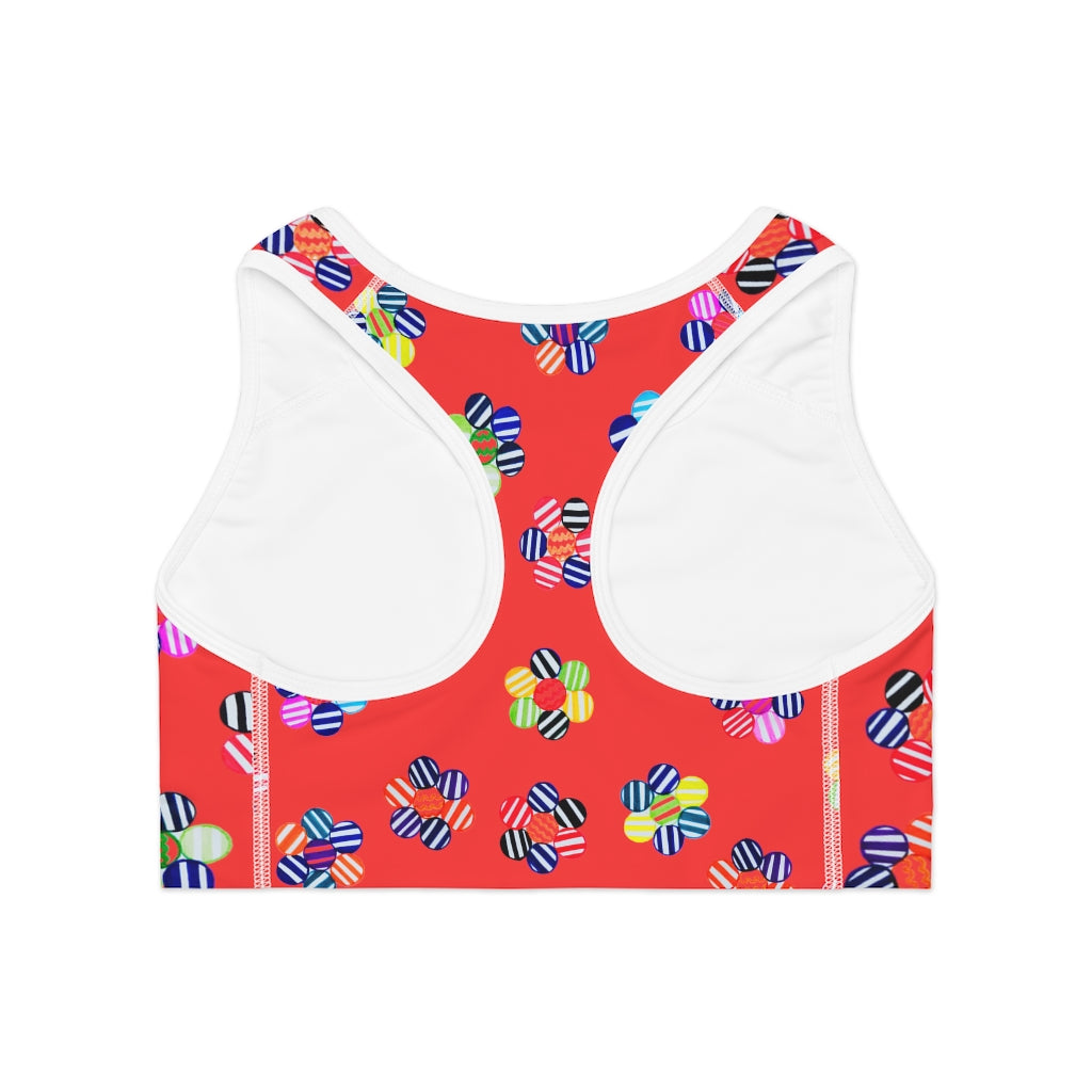 Vermillion Candy Florals (AOP) Sports Bra