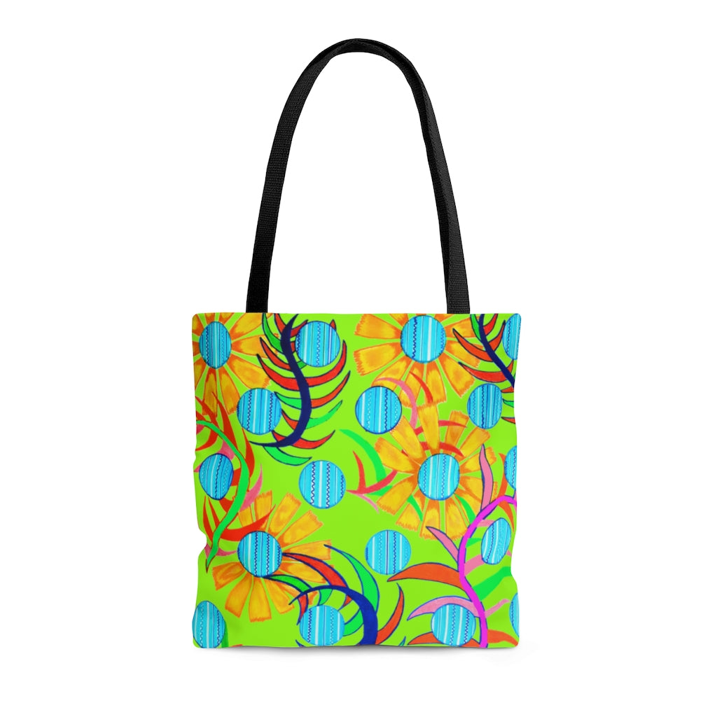 AOP The Sunflower Lime Tote Bag