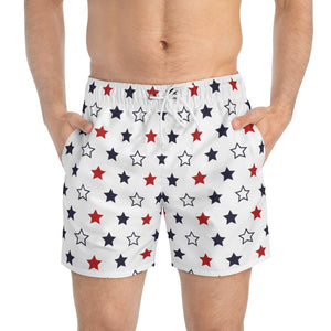 star print 4th of July men's swimming trunks