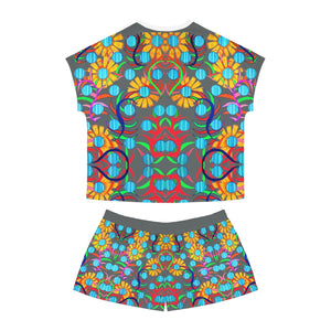 Ash Sunflower Short Pajama Set (AOP)