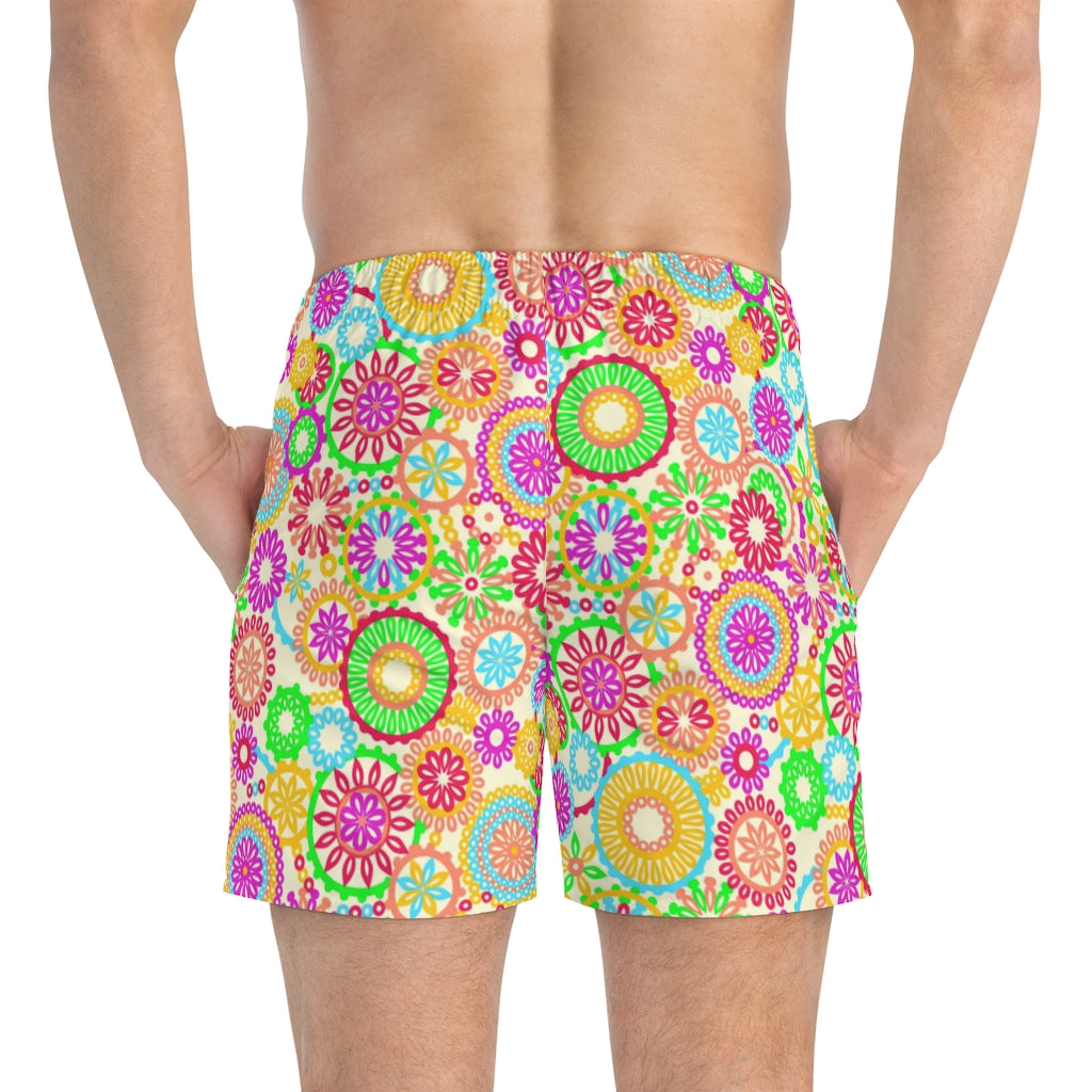 Men's 70'S Vibe Lemon Swimming Trunks