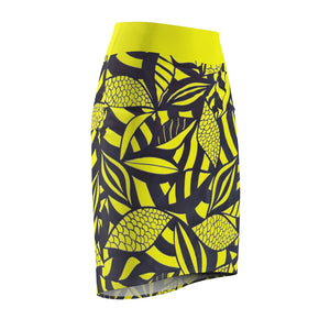 Tropical Minimalist Canary Pencil Skirt