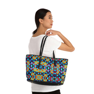 Ink Sunflower PU Leather Shoulder Bag