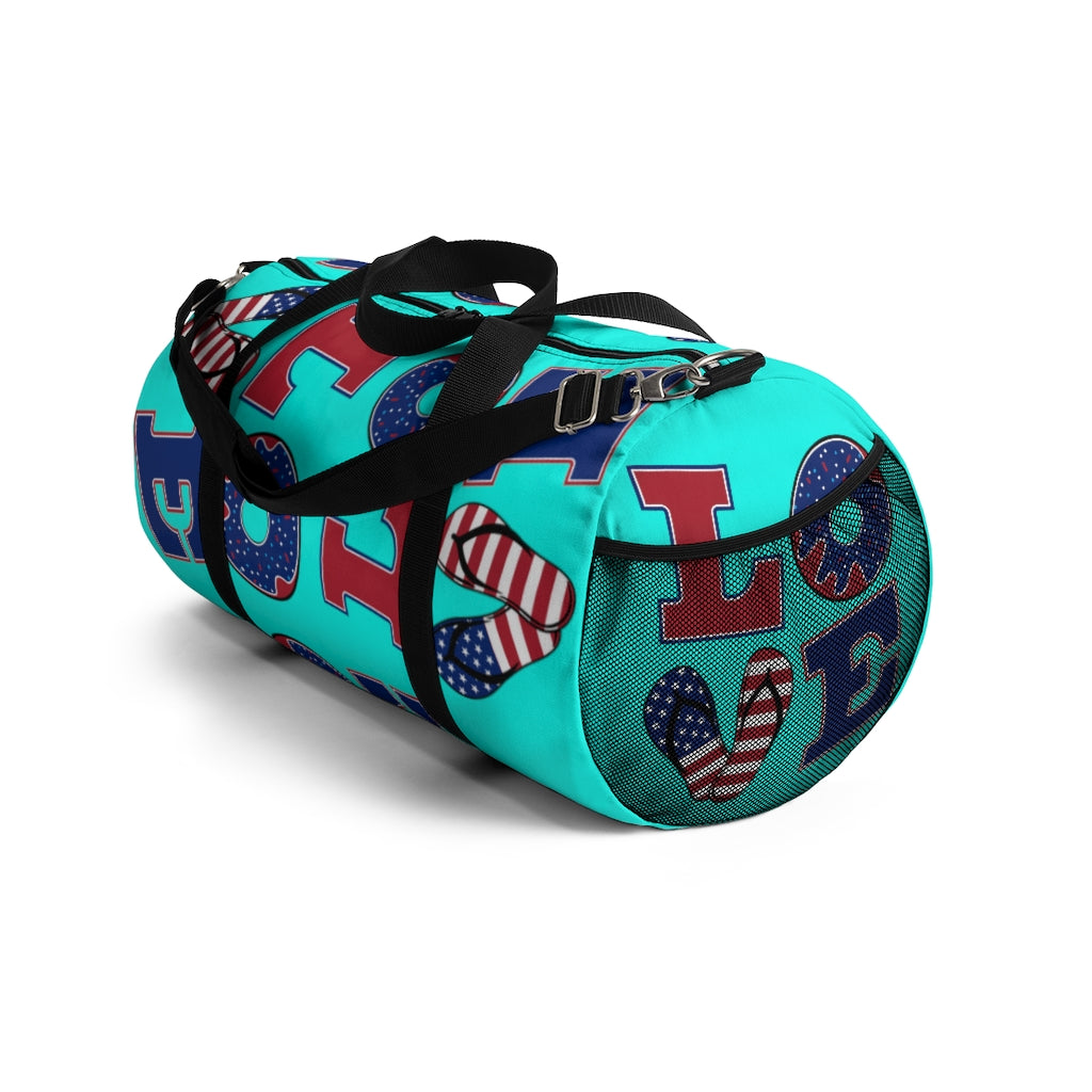 American Love Cyan Duffel Bag