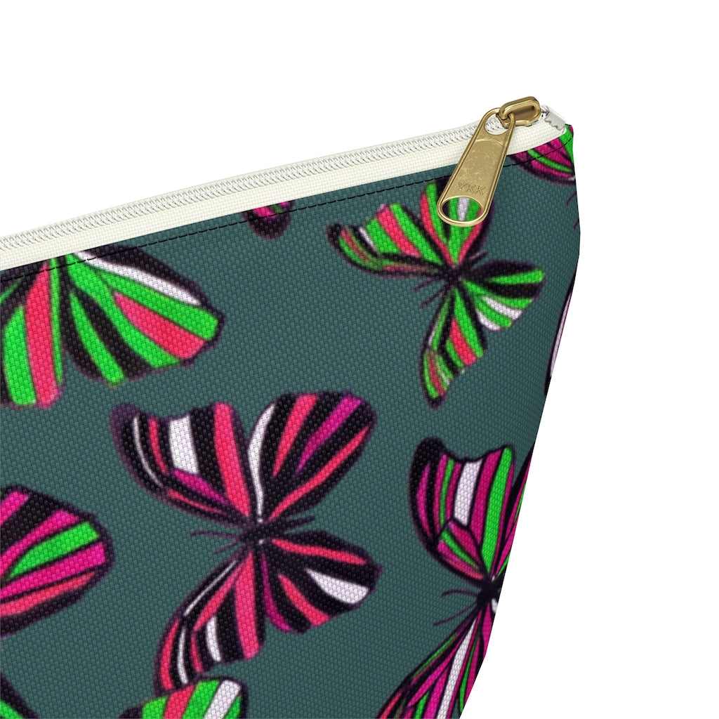 Butterflies Military Green Accessory Pouch