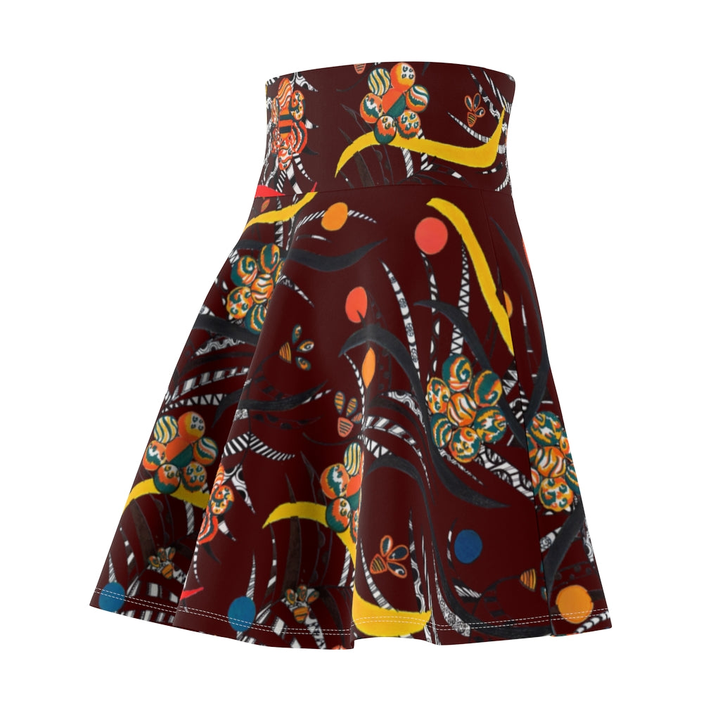 Marsala Wilderness Skater Skirt