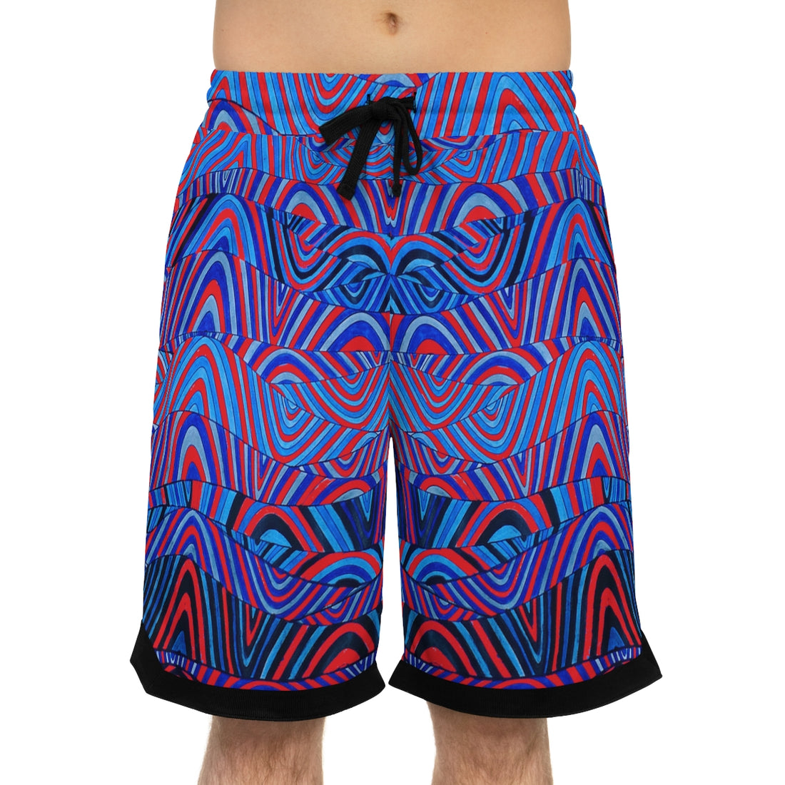 Red Sonic Basketball Rib Shorts (AOP)