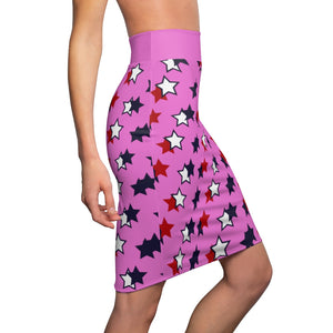 AOP Starry Rose Pencil Skirt