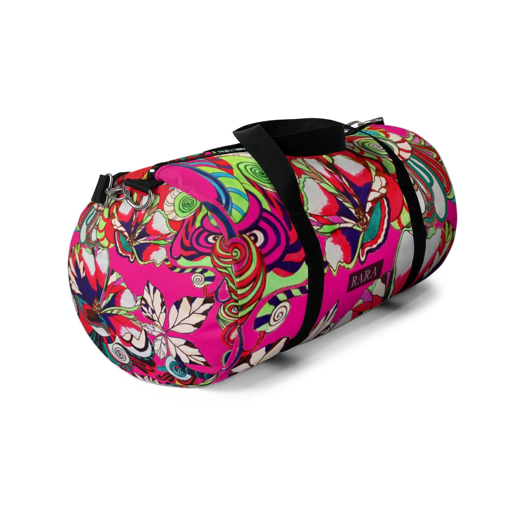 Artsy Floral Pop Pink Duffel Bag