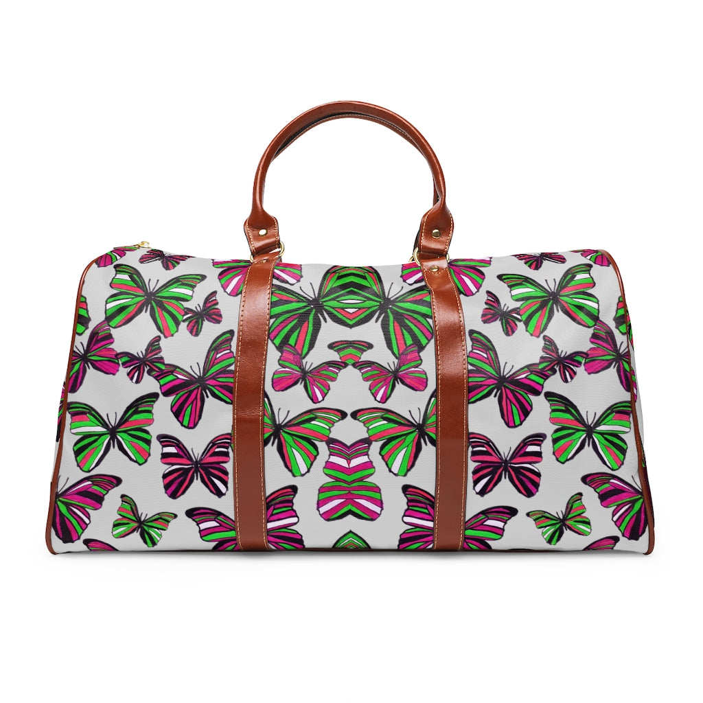 slate butterfly print duffel bag