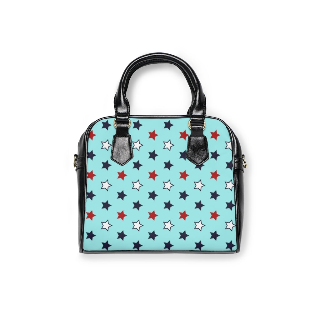 ic blue star print handbag