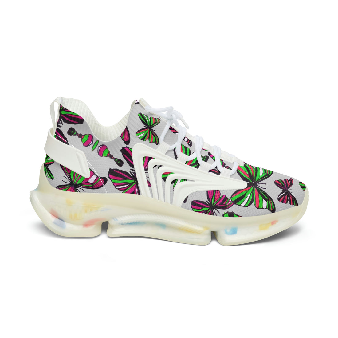 Slate Butterfly Printed OTT Women's Mesh Knit Sneakers