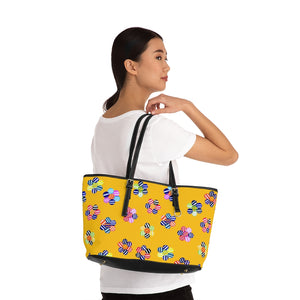 Yellow Candy Florals PU Leather Shoulder Bag