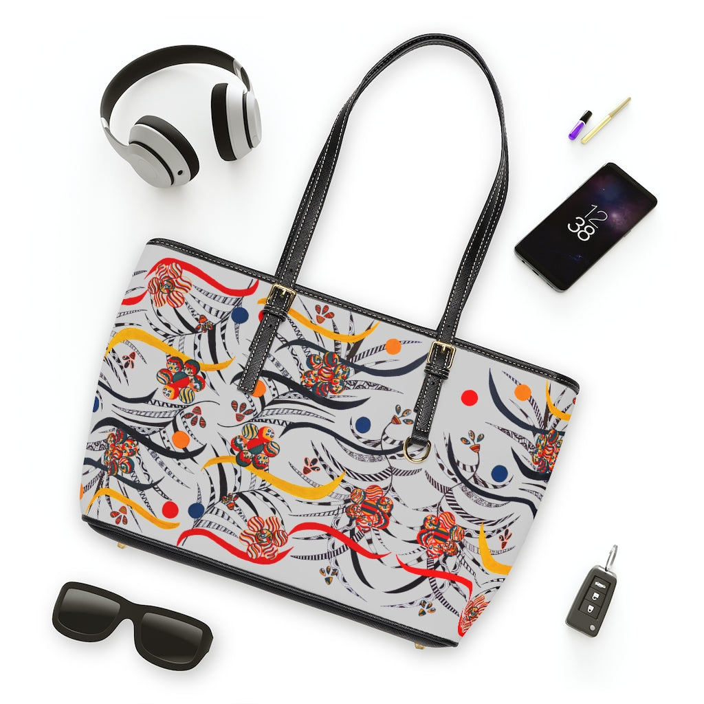 slate grey  animal & jungle print tote bag
