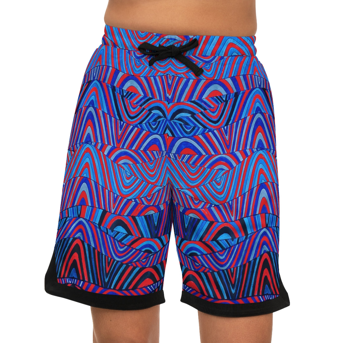 Red Sonic Basketball Rib Shorts (AOP)