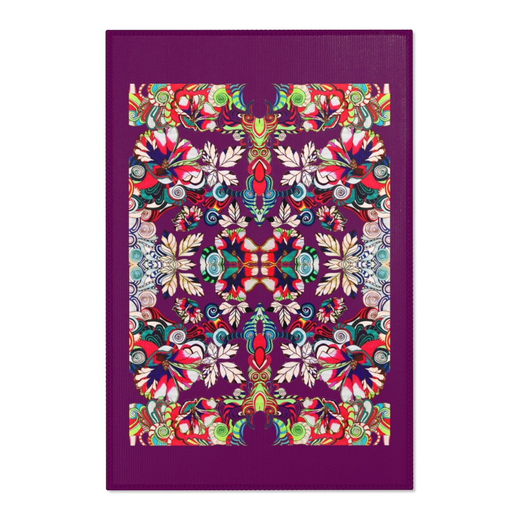 Artsy Floral Pop Orchid Area Rug