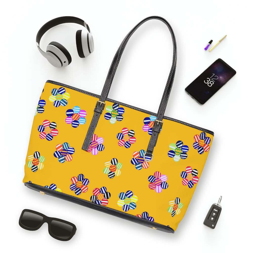 Yellow Candy Florals PU Leather Shoulder Bag