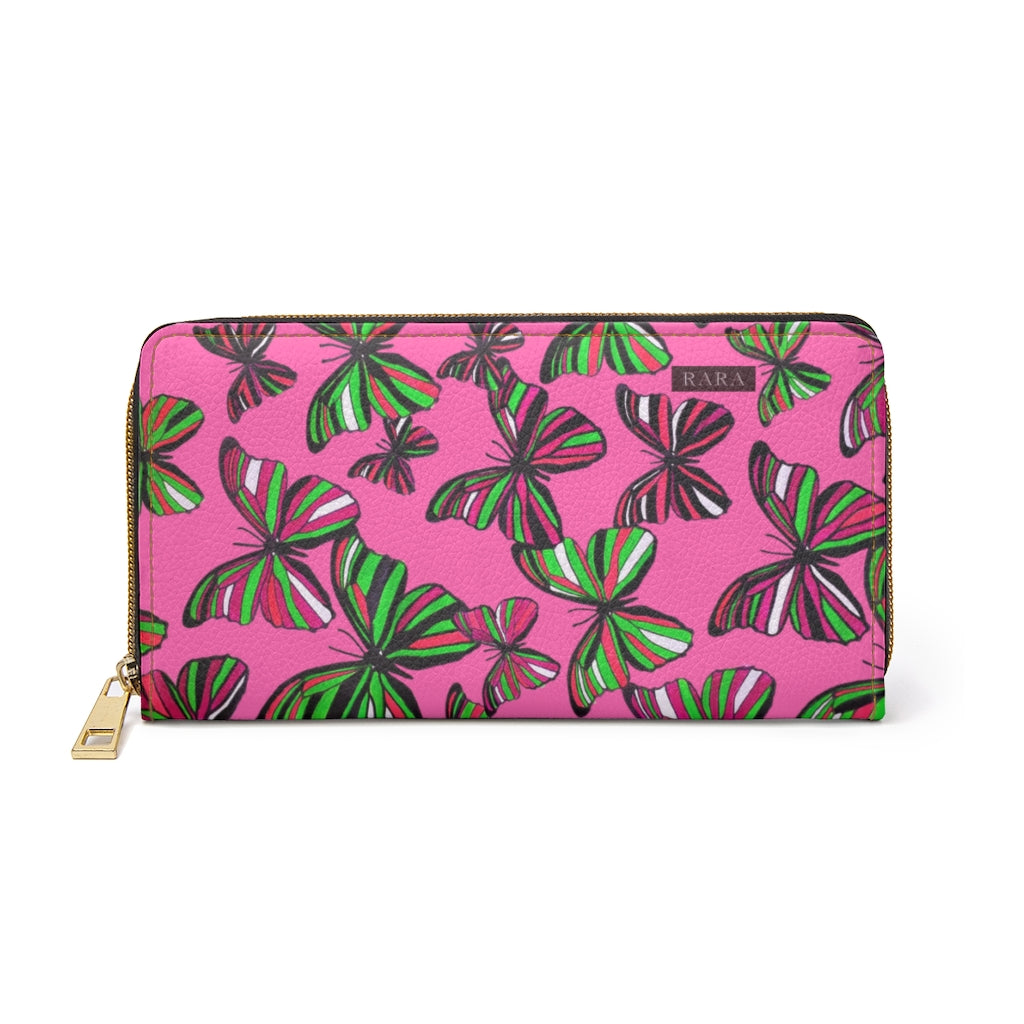 Rose Butterflies Zipper Wallet