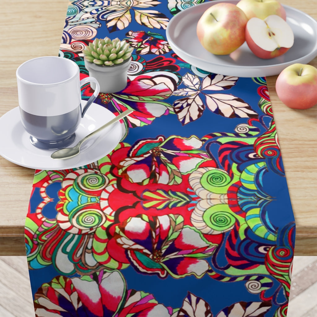 Artsy Floral Pop Royal Table Runner