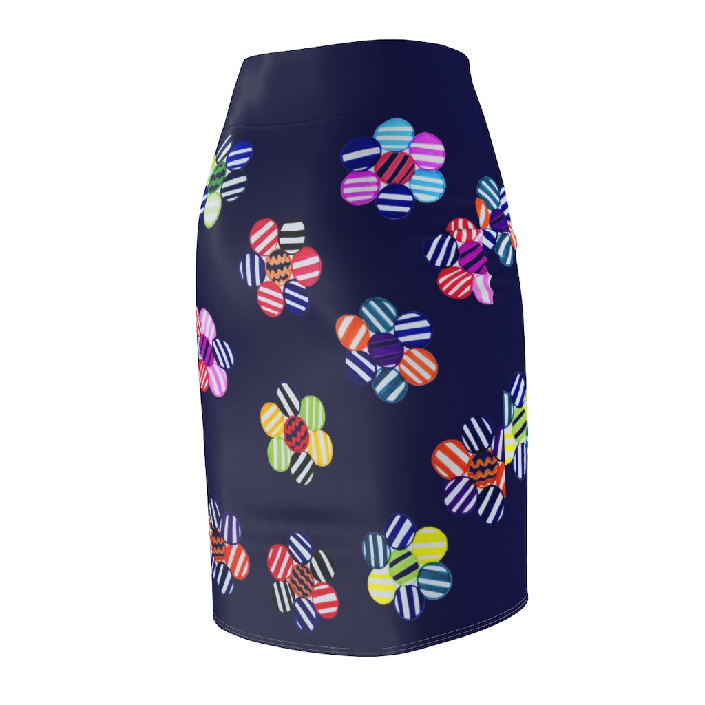 Ink Candy Florals Print Pencil Skirt