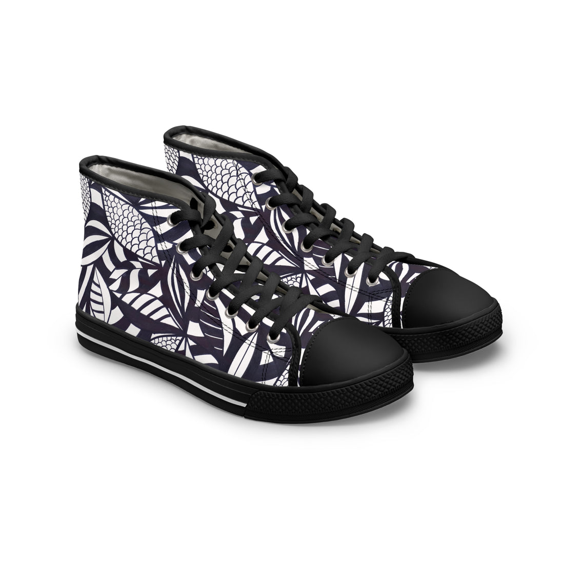 White Tropical Minimalist Women's AOP High Top Sneakers