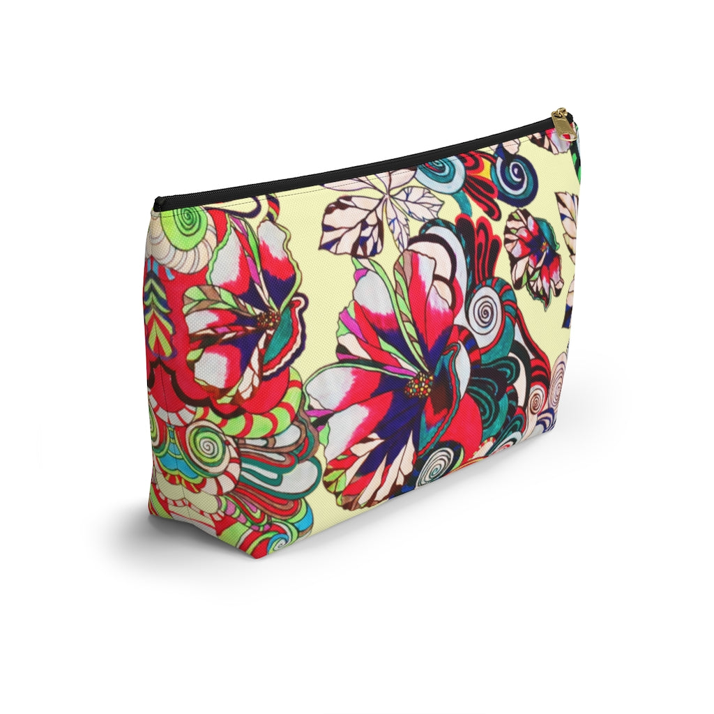 Floral Pop Cream Accessory Pouch