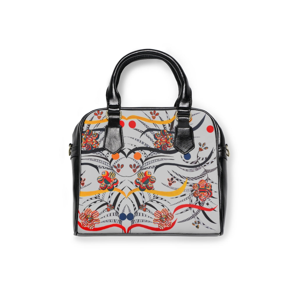 slate grey animal & jungle print handbag
