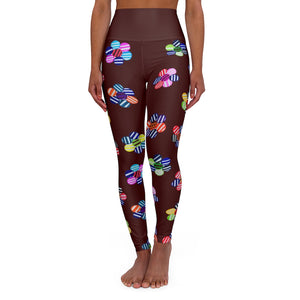 marsala geometric floral printed yoga leggings 