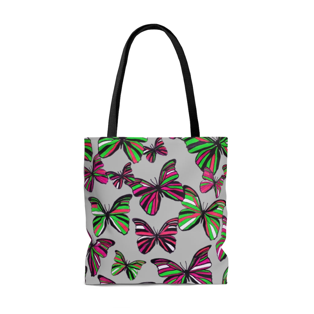 AOP Butterflies Slate Tote Bag