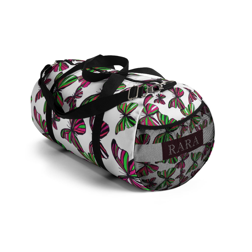 Butterflies White Duffel Bag