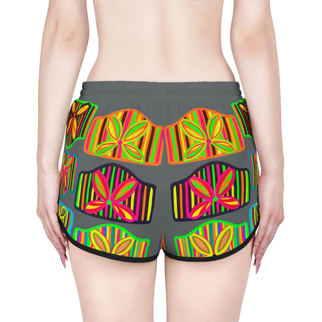 ashart deco print relaxed gym shorts for women