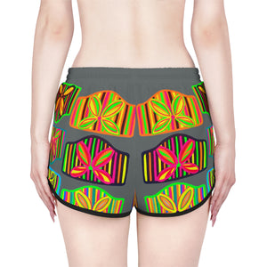 ashart deco print relaxed gym shorts for women