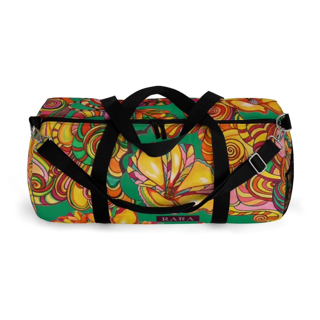 Artsy Floral Emerald Duffel Bag